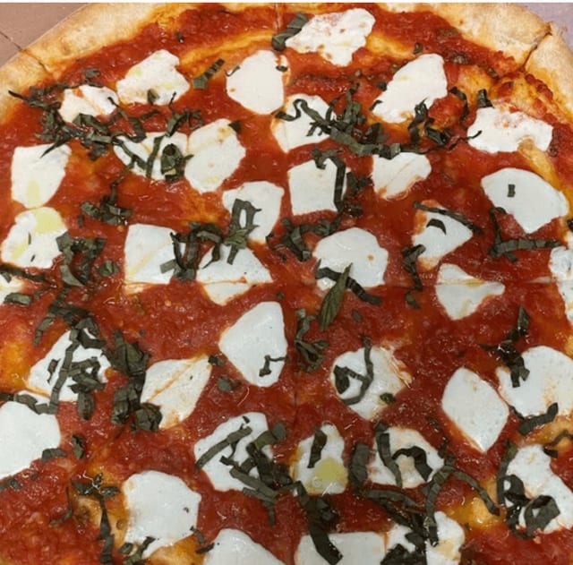 Large Margherita Pizza.