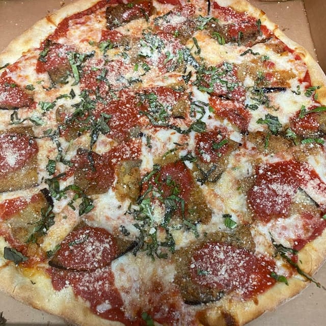 XLG Eggplant Parmesan Pizza.